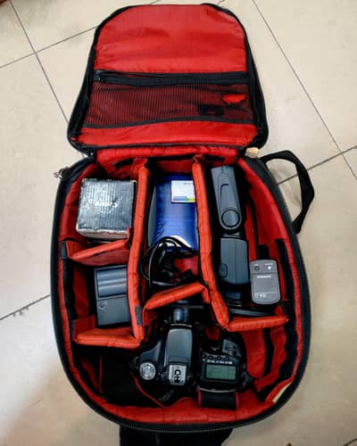 Cannon 50 D with 50mm and external flash