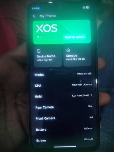 infinix hot 60i 6+6 128 20, Day used