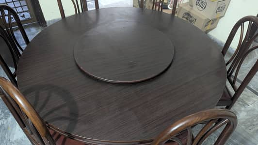 Wooden Dining table and 6 chairs