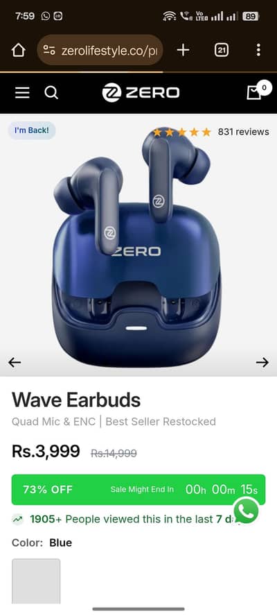 zero wave earbuds for sale