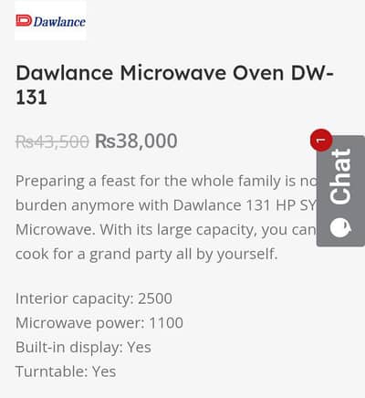 dawlance microwave
