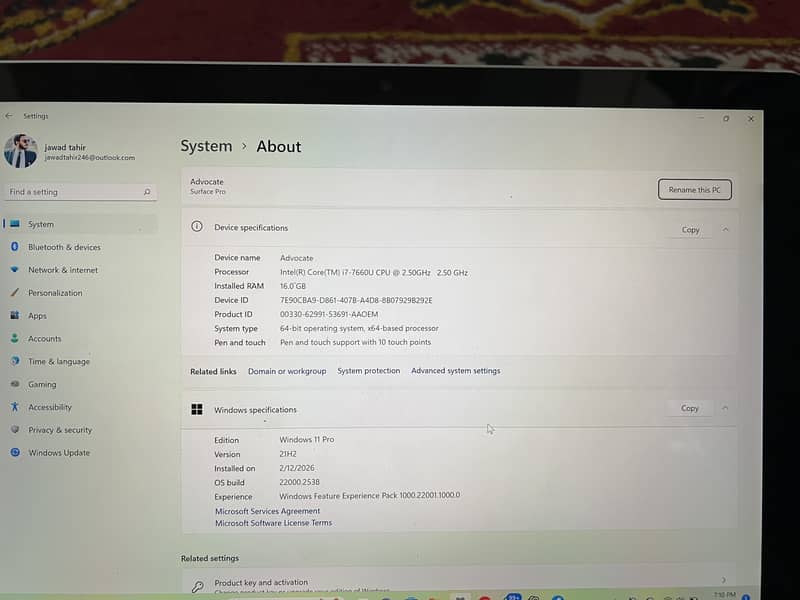 Microsoft surface pro 5 3