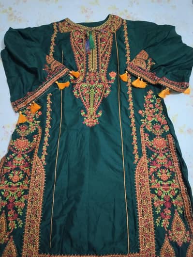 emerald green long Eastern shirt