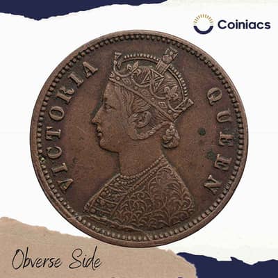 A very rare British empire coin of Queen Victoria One Anna Year [1876]