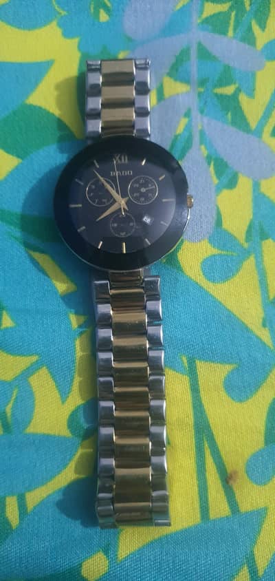 Rado Jubile Style Watch – Elegant Black & Gold – Working Condition