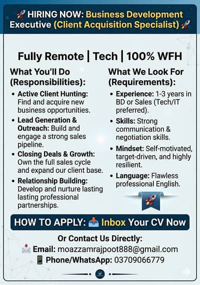 Business Development Executive (Client Hunter)