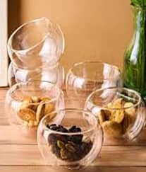 6 double-walled borosilicate glass cups designed for serving