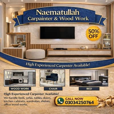 Carpenter-Kitchen,Wardrobe Wood ,Polish & Furniture Repairing Service
