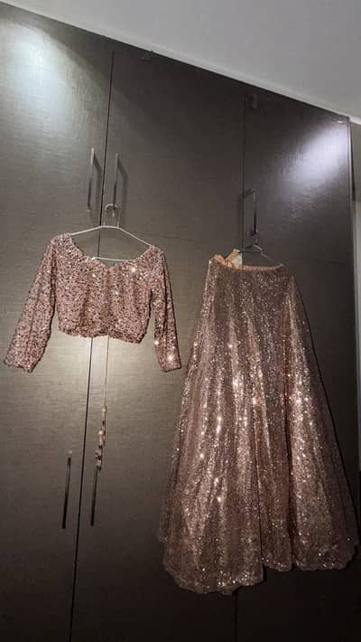 Copper shimmer lehnga