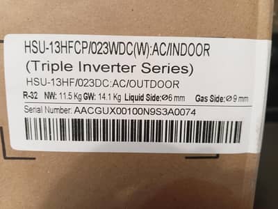 Haier triple inverter series box pack brand new. Never used