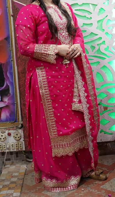 Long shirt & flapper & dupata  3 piec