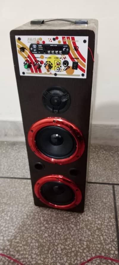 wooden 6" double speaker _ with Bluetooth