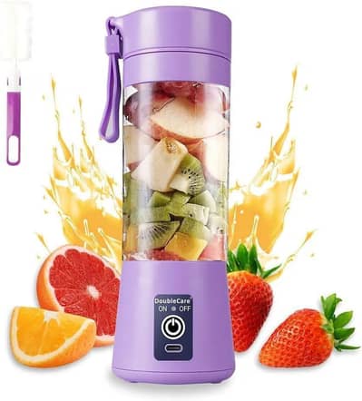 portable electric  fruit juicer purple 6 blades