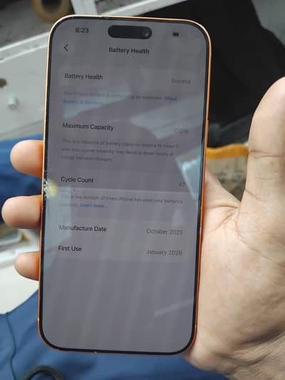 17 Pro Max Non PTA Jv 256GB Lcd Damige 100% Health Condition new