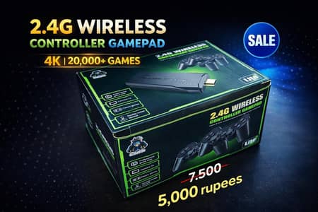 4K Retro Games Gamepad with 2 wirless controllers