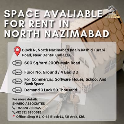 Lower Portion For Rent in North Nazimabad!