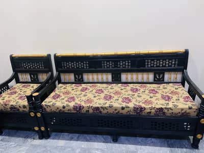 4 seater Sofa set with 2 dining chairs| Molty Foam seats new Condition