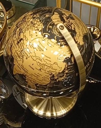 Premium Gold & Black Globe - Home Decor