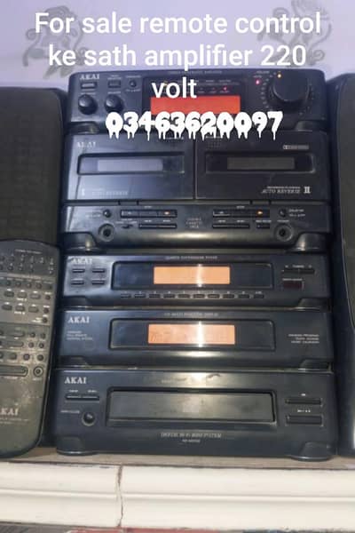 Amplifier 220 volt remote control ke sath 160 wat okay condition