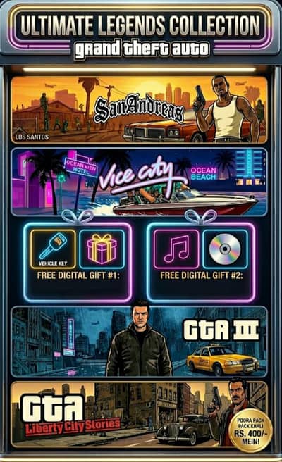 GTA San,vice city,gta3 for sale with gifts for pc computer laptop game