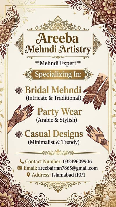 Rasm e Hina Specialist Areeba mehndi expert