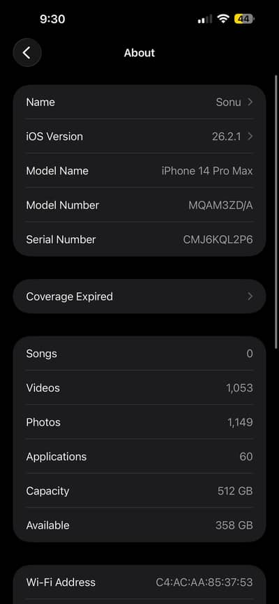 Iphone 14 pro max official PTA approved 512gb