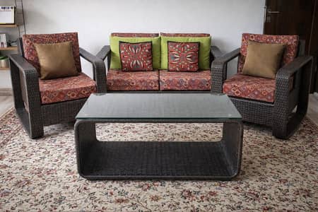 Garden (Outdoor) Chairs + Table Set (Dark Brown)