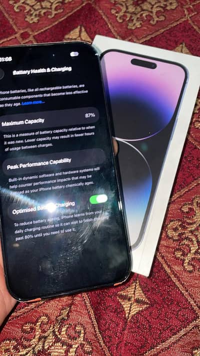 iphone 14 pro purple color 10 by 10 256 gb non pta 87 health