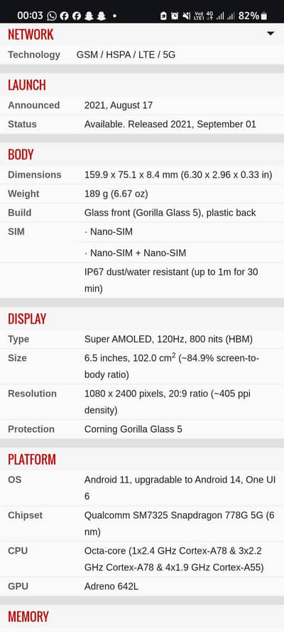 Samsung A52-S - 5G - 8/ 128 GB