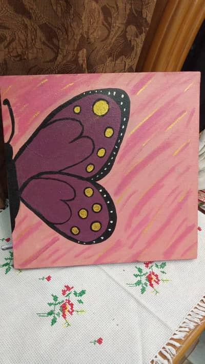 Handmade Butterfly Canvas Painting – Decorative Wall Art