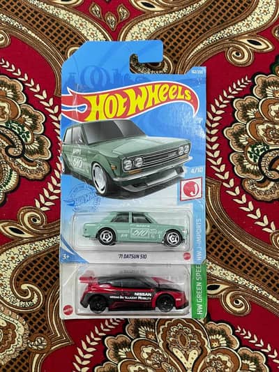 Original Hot Wheels JDM Pair - Datsun 510 + Nissan Leaf