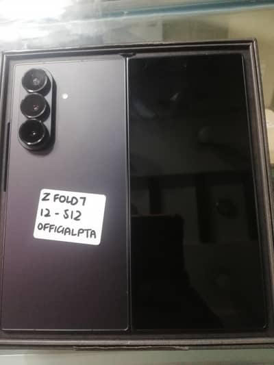 Samsung galaxy Z Fold 7 official pta 512 gb DS Black complete box