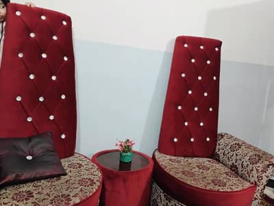 maroon color coffee chairs