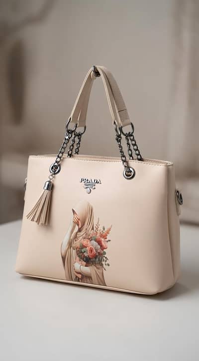 Elegant Hijab girl printed handbag_Styllish shoulder Handbag for girls