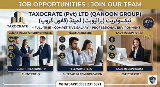 Client Relationship Officers, Telemarketers and a Lady Receptionist