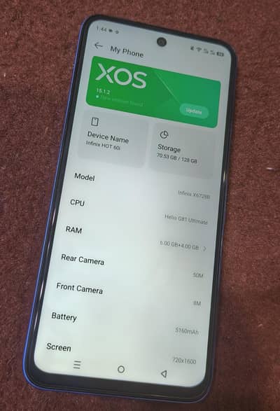 infinix hot 60i , 11 days  used 10/10 condition