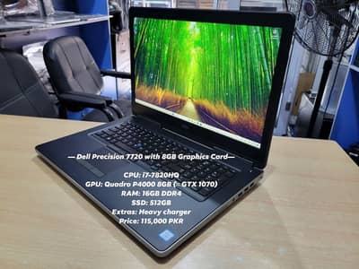 i7 7th Gen HQ | GTX 1070 = 8GB P400 | 16GB RAM | 512GB | Precision