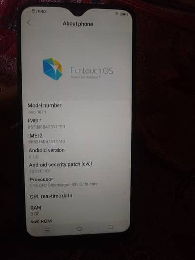 vivo y 93 3GP ram 32GB memory