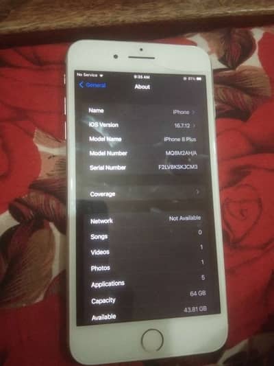 iPhone 8plus non pta battery health 100