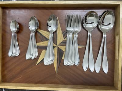 Stainless Steel Cutlery Set with Stand – Karachi