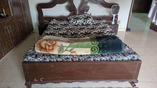Pure wood bed with mattress included