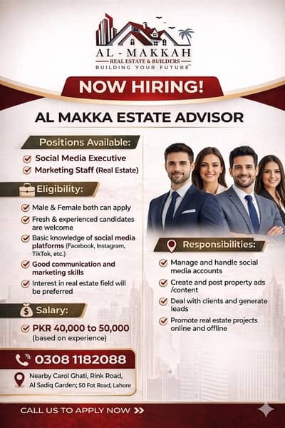 Social Media Executive | Real Estate Marketing | Jobs in Lahore