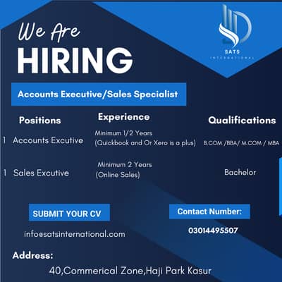 Accounts Executive | Sales Specialist