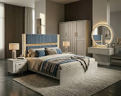 Bedroom Set - Wooden Furniture - Bed Set - (Ready to Deliver) for Sale