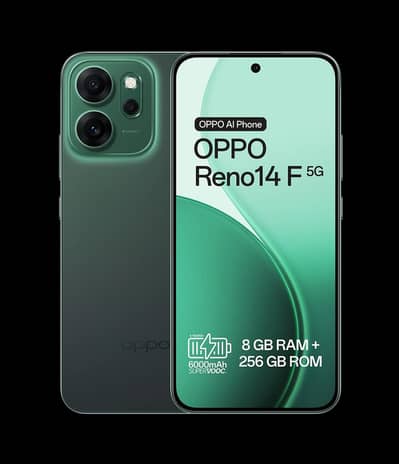 Oppo Reno 14F Sales neat and clean condition fresh look Dark Green Clr