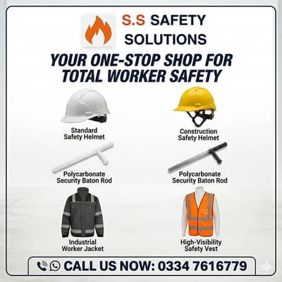 safety jeckets ,vest ,worker jeckets,halmet, safety helmet ,baton rod
