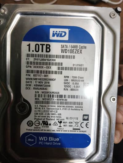 WD Blue Hard Drive Combo | 1TB & 250GB | 7200 RPM High Performance