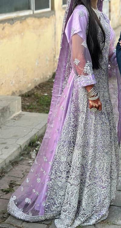 elegant lilac Bridal/Walima dress heavy embroidery. Excellent condi