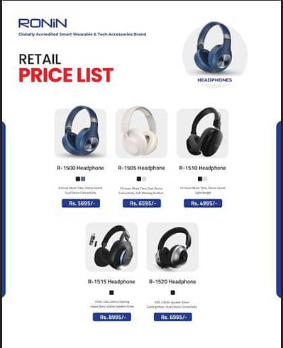 Ronin Premium Wireless Headphones – All Models Available
