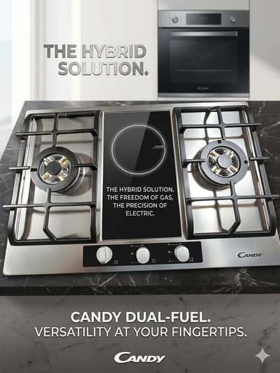 Hybrid hob 2 gas + 1 electric saftey model